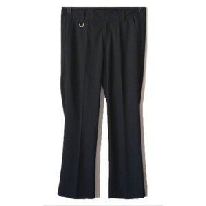 Energie Gold Sixty Straight Leg Slacks Pants 34 Black Silver D-Ring Trim